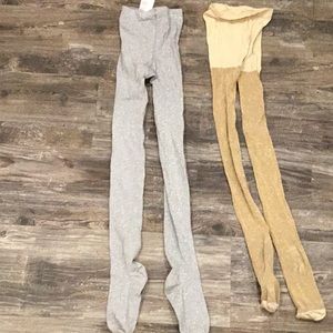 2 for 1 tights Golden and silver